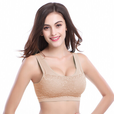 

Yu Zhaolin Seamless Lanched Lace Sports Bra Sleeping Comfort No Bust Wipes Underwear Yoga Running Vest Bust Color