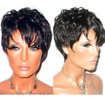 

NLW Brazilian virgin human hair Full lace wigs Short hair Glueless wigs with baby hair for black women