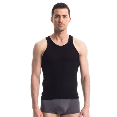 

THREEGUN men's cotton elastic vest