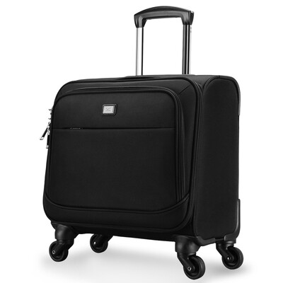 

【Jingdong Supermarket】 Seven wolves (SEPTWOLVES) Trolley Case Caster Wheel Trends Business 16-inch Oxford cloth Men and women boarding machine X0400762-101 Black