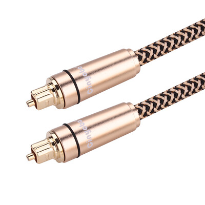 

Cinyobo fever digital optical fiber audio interface SPDIF TOSLINK interface connector TV audio amplifier fiber gold 1 meter