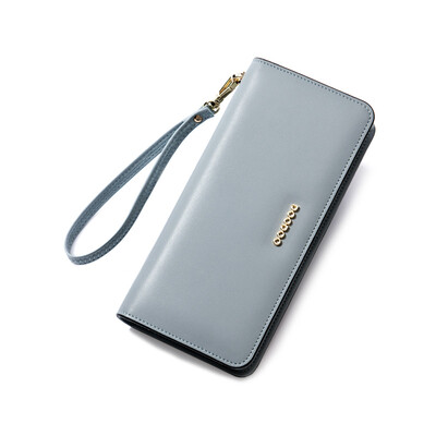 

DOODOO wallet female long section Japan and South Korea leather zipper Ms. long zipper leather wallet wallet wallet D6901 gold