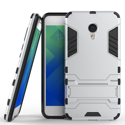 

Серебряный Slim Robot Armor Kickstand Ударопрочный жесткий корпус из прочной резины для MEIZU M5
