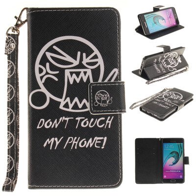 

Do not touch me Design PU Leather Flip Cover Wallet Card Holder Case for SAMSUNG GALAXY A3 2016/A310