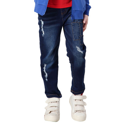 

Xin Song boy personality hole jeans in the big children Spring&Autumn cowboy casual trousers pants E060B 12056