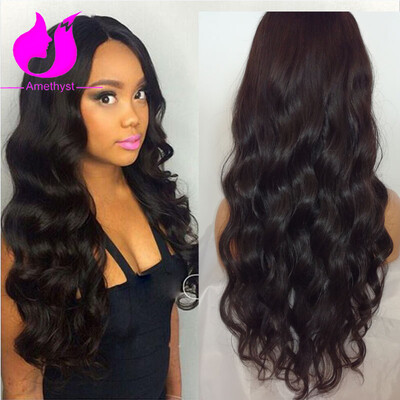 

Amethyst Body Wave Full Lace Wigs Grade 8A Unprocessed Brazilian Human Hair Full Lace Wigs With Pre-plucked Hairline