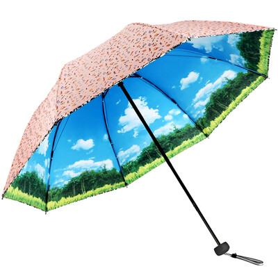 

【Jingdong Supermarket】 Paradise Umbrella (UPF50 +) Double Belt Vinyl Vintage Flower Triangle Sun umbrella Umbrella 31819E Pink