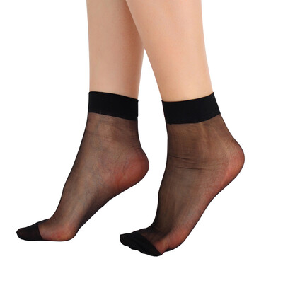 

【Jingdong Supermarket】 Hengyuanxiang crystal wire 25 pairs of short paragraph sexy stockings 5 ​​bag color socks transparent stockings short tube anti-hook silk through the meat socks 572665