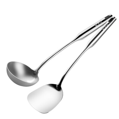 

【Jingdong Supermarket】 Cooking Big Emperor shovel set 304 stainless steel pan shovel spoon two pieces cast iron pot stainless steel wok no coated pot special cooking shovel long handle porridge WG44112