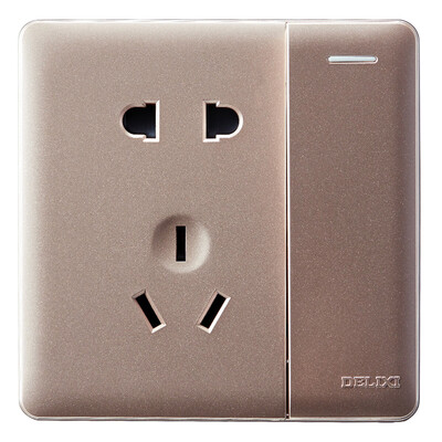 

Delixi DELIXI switch socket panel open a five-hole socket with a large plate Zijin series