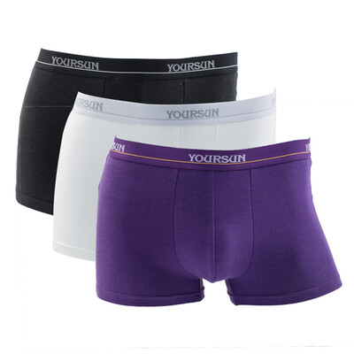 

3 packs Men&39s underwear Comfort cotton shorts pants short white black deep purple L 170