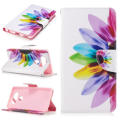

Colorful flower Design PU Leather Flip Cover Wallet Card Holder Case for LG V20