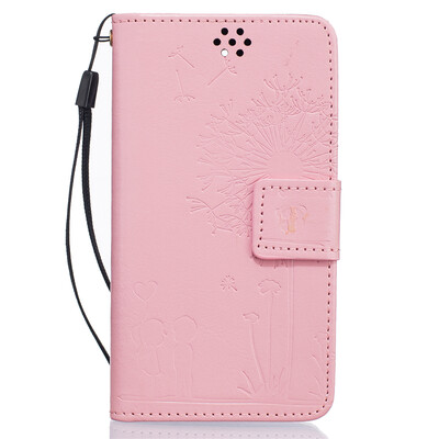

Pink Lovers and Dandelion Style Embossing Classic Flip Cover with Stand Function and Credit Card Slot for SONY Xperia Z3