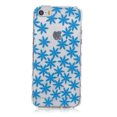 

Blue chrysanthemum Pattern Soft Thin TPU Rubber Silicone Gel Case Cover for IPHONE 55S5SE