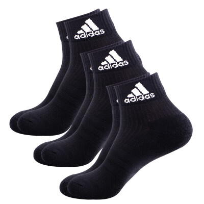 

Adidas adidas badminton socks men&women socks towel bottom sports socks three pairs of black M code 39-42 yards
