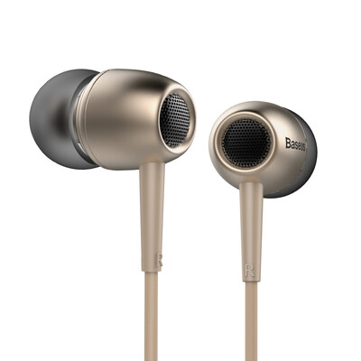 

Baseus EL-02 ear-type headphones headphones mobile phone headset Tu Hao gold