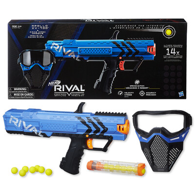 

Hasbro NERF Heat Softball RIVAL Competitor Series Disciplined Launcher (Blue Black) Outdoor Toys B9778