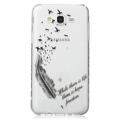 

Feathers and birds Pattern Soft Thin TPU Rubber Silicone Gel Case Cover for SAMSUNG GALAXY J7