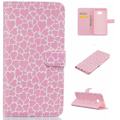 

Lovely Heart Design PU Leather Flip Cover Wallet Card Holder Case for SAMSUNG Galaxy S6 edge Plus