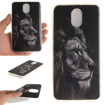 

Black lion Pattern Soft Thin TPU Rubber Silicone Gel Case Cover for Lenovo VIBE P1m