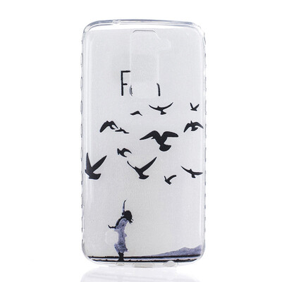 

Woman birdie Pattern Soft Thin TPU Rubber Silicone Gel Case Cover for LG K7K8