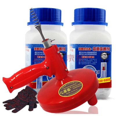 

Jingdong supermarket] heart of passenger pipe dredge device + pipeline dredge agent 2 bottles sewer dredge pass toilet pool tool 5 meters to send gloves