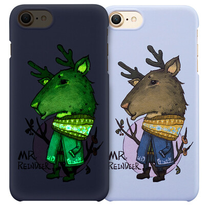 

Illustrator iPhone7 mobile phone shell Apple 7 mobile phone sets of luminous cartoon fall protection shell illustrator series luminous warm winter elk