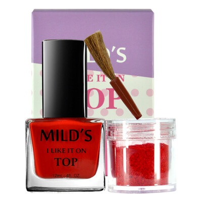 

MILD'S Impressive Red Velvet Set (Nail Polish 12ml + Velvet 4g) Water-based peelable and environmentally friendly (nail)