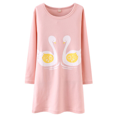 

Parents (KIDS MAM & DAD) Girls Sleeping Skirt Children's Long Sleeve Pajamas Parents Wearing Women's Wear 86024 Water Powder 110