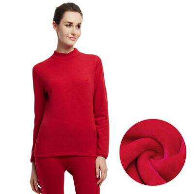 

Playboy PLAYBOY 8202 thermal underwear womens suit plus velvet thick cotton this years high-necked middle-aged autumn&winter autumn clothes long pants ladies warm suit big red