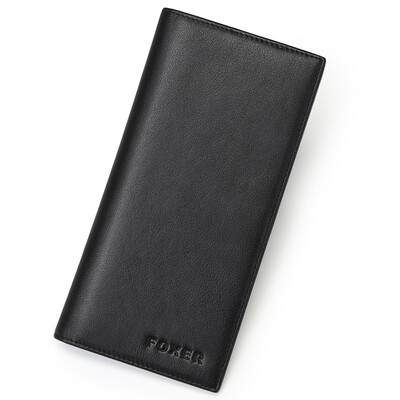 

Gold fox (FOXER) wallet men's long hand holding leather wallet card package men's wallet 329009F6A black
