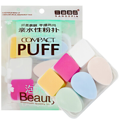 

Three Di Yi powder puff polyamine puff 6 sets hydrophilic puffs wet&dry dual-use box makeup makeup