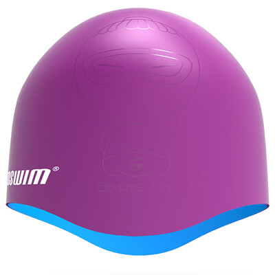 

TOSWIM men&39s helmet double-sided swimming cap silicone swimming cap is not always comfortable waterproof bionic kissing cap cap TS61410137-blue powder feelings