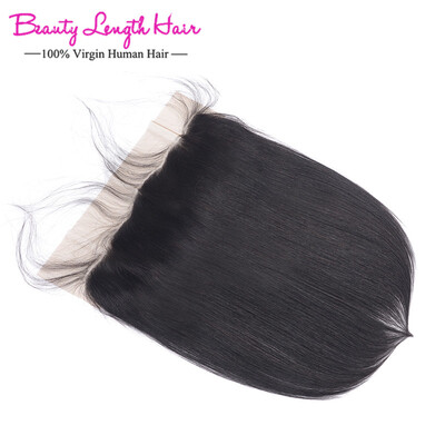 

Peruvian Virgin Hair Straight Lace Frontal Closure 13x4" Ear to Ear Lace Frontal With Baby Hair Peruvian Straight Virgin Hair
