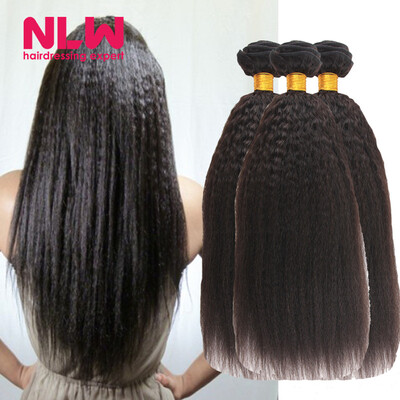 

NLW 10A Brazilian virgin human hair 3 bundles Kinky straight hair extensions