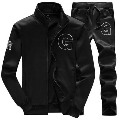 

Antarctic (Nanjiren) outdoor sports suit men's fitness running leisure sports suit suit two sets of 16030NJ895 black L