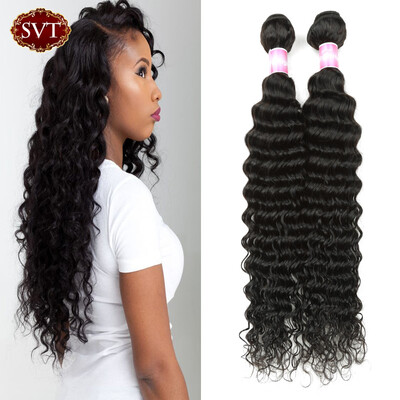 

Malaysian Deep Wave Hair 100% Unprocessed Malaysian Hair 4 Bundles SVT Human Hair Extensions Malaysian Virgin Hair Deep Wave