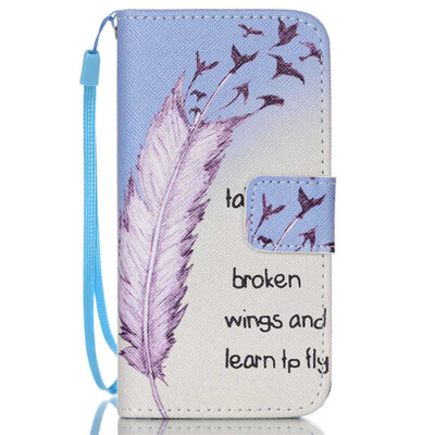 

Feathers&Birds Design PU Leather Flip Cover Wallet Card Holder Case for IPHONE 5
