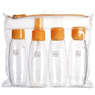 

GO TRAVEL Cosmetics Bottles Drinks Driven Shampoo Shampoo Shower Empty Bottle Spray Bottle Vials Four Piece Set 658 Orange
