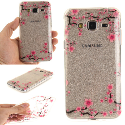 

Up&down plum blossom Pattern Soft Thin TPU Rubber Silicone Gel Case Cover for Samsung Galaxy J3J310