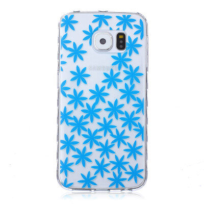 

Blue chrysanthemum Pattern Soft Thin TPU Rubber Silicone Gel Case Cover for SAMSUNG GALAXY S6 Edge