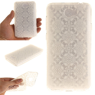 

White lace Pattern Soft Thin TPU Rubber Silicone Gel Case Cover for Huawei Y5 II