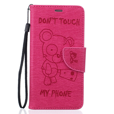 

Роза Медведь Рельефный PU кожаный бумажник чехол Классический откидная крышка с подставкой Функция и слот кредитной карты для SAMS