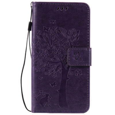 

Purple Tree Design PU кожа флип крышку кошелек карты держатель чехол для HUAWEI Enjoy 5