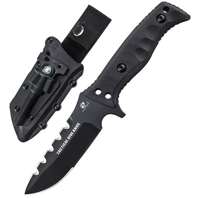 

Han Road HX OUTDOORS Tiger Shark D2 Steel Outdoor Tactical Knife High Hardness Field Self-defense Tool Straight Knife Seeking Knife Sharp Outdoor Knife