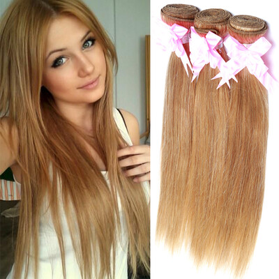 

Brazilian Straight Hair 3 Bundles Honey Blonde Brazilian Hair Weave Bundles Color 27 Unprocessed Virgin Brazilian Hair Straight
