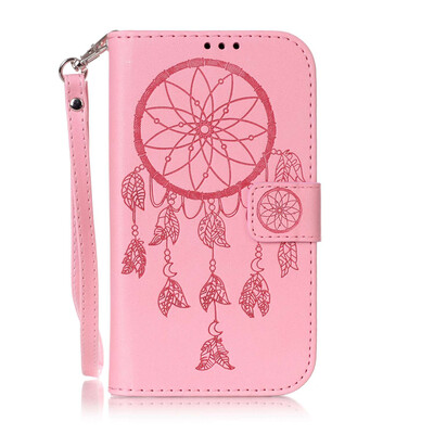 

Pink Wind Chime Design PU Leather Flip Cover Wallet Card Holder Case for SAMSUNG 9082