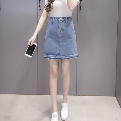 

Longyue Women Gaoyao Bean Bunny Юбка Слово дикая юбка LWQZ173404 Голубой L