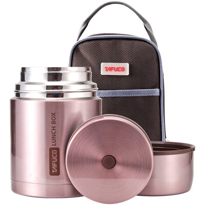 

Taifu High TAFUCO Braised Beaker Stainless Steel Double Layer Vacuum Stewed Pot Heat Preservation Baskets T-2004B Brown 075L