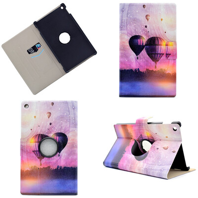 

Hot Air Balloon Style 360 Rotating Flip Cover with Stand Function&Credit Card Slot for Amazon Kindle Fire HD 8 2016